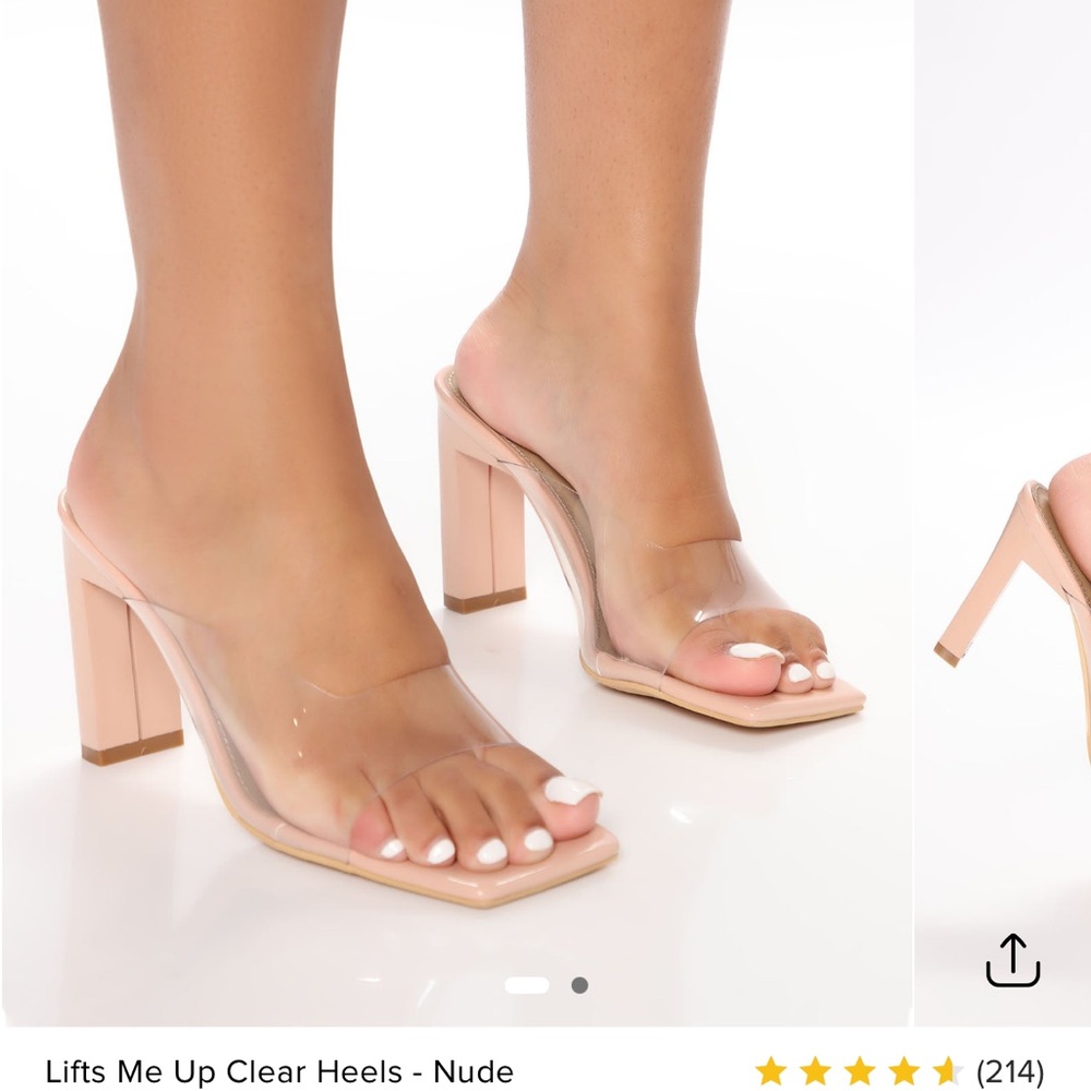 Fashion Nova Clear Square Toe Heel